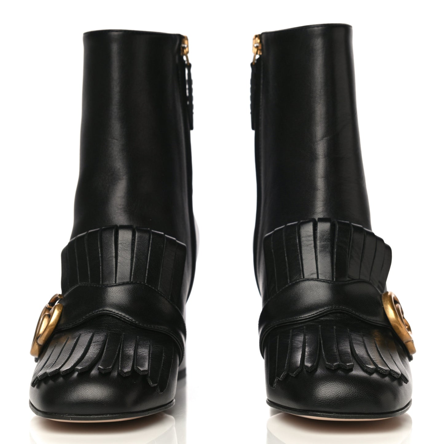 Malaga Kid GG Marmont Fringe 75mm Ankle Boots 36.5 Black