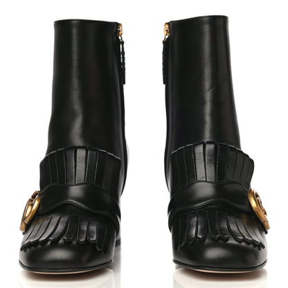 Gucci Malaga Kid GG Marmont Fringe 75mm Ankle Boots 36.5 Black 3 of 23