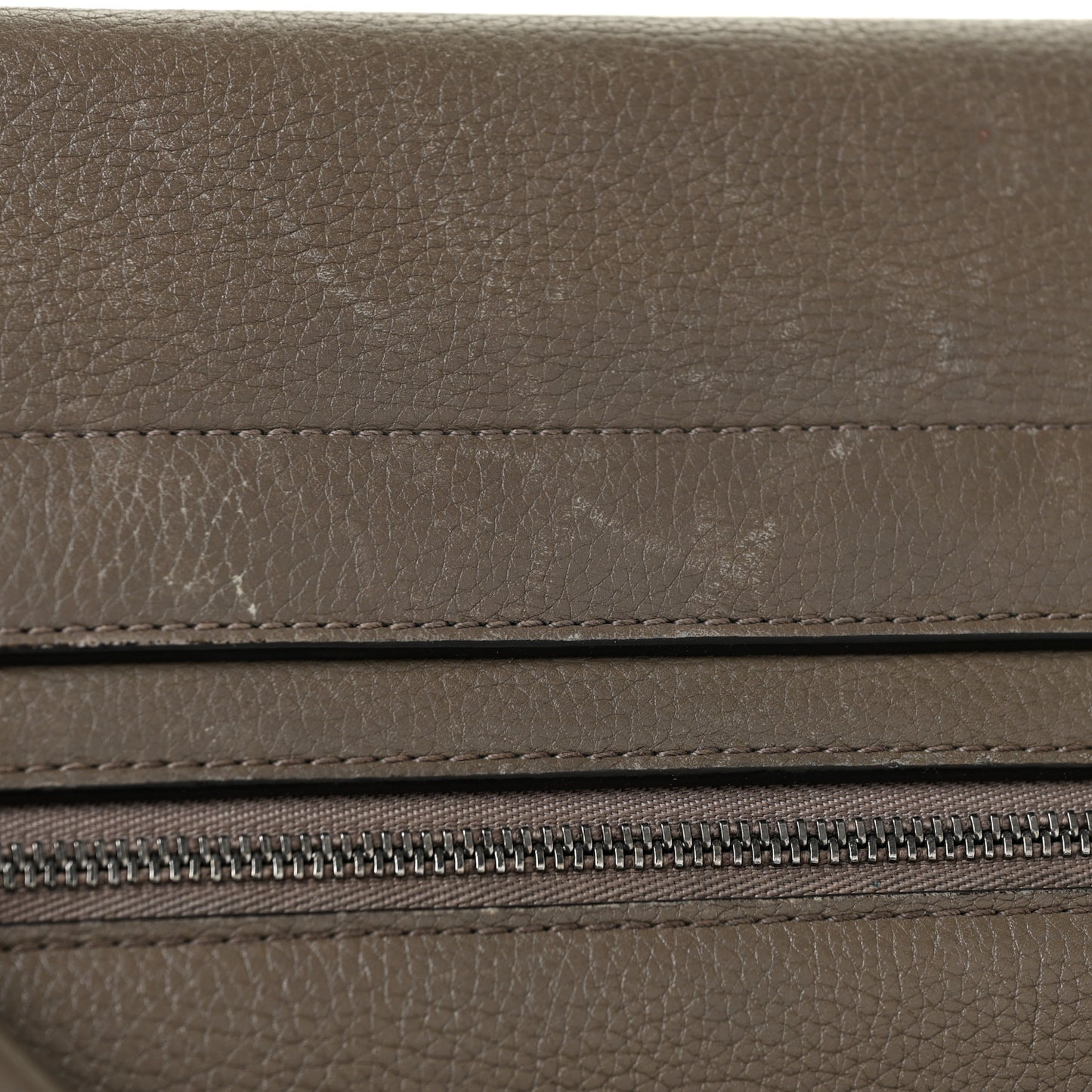 Smooth Calfskin Suede Large Tri-Color Trapeze Brown