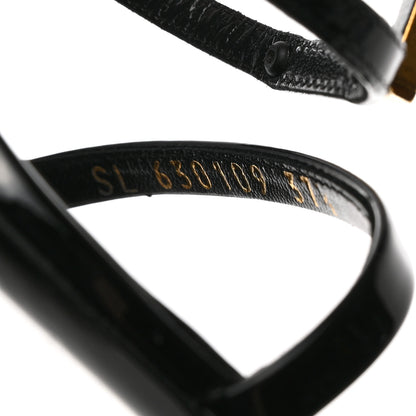 Saint Laurent Patent Cassandra 100 Sandals 37.5 Black Gold 7 of 9