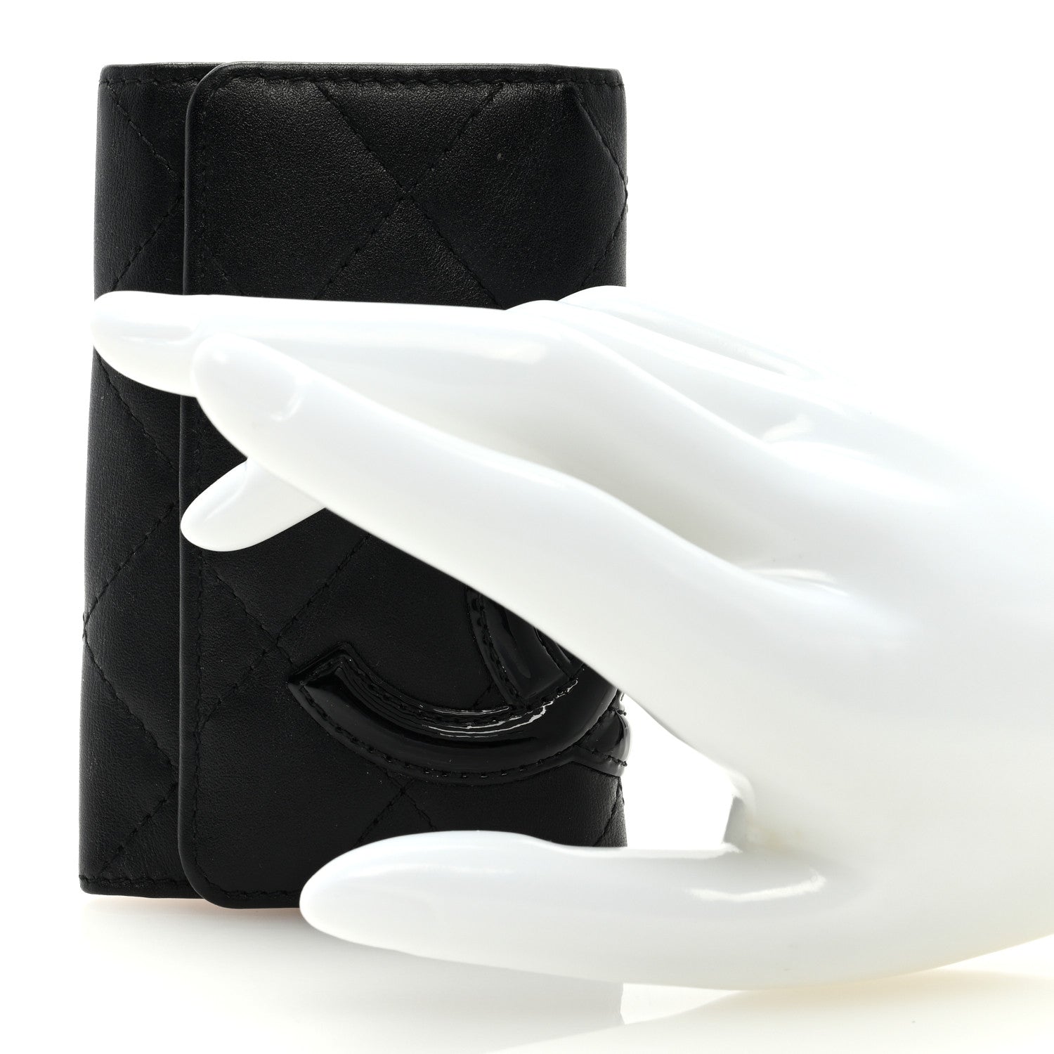 Chanel Calfskin Quilted Cambon 6 Key Holder Black 2 of 8