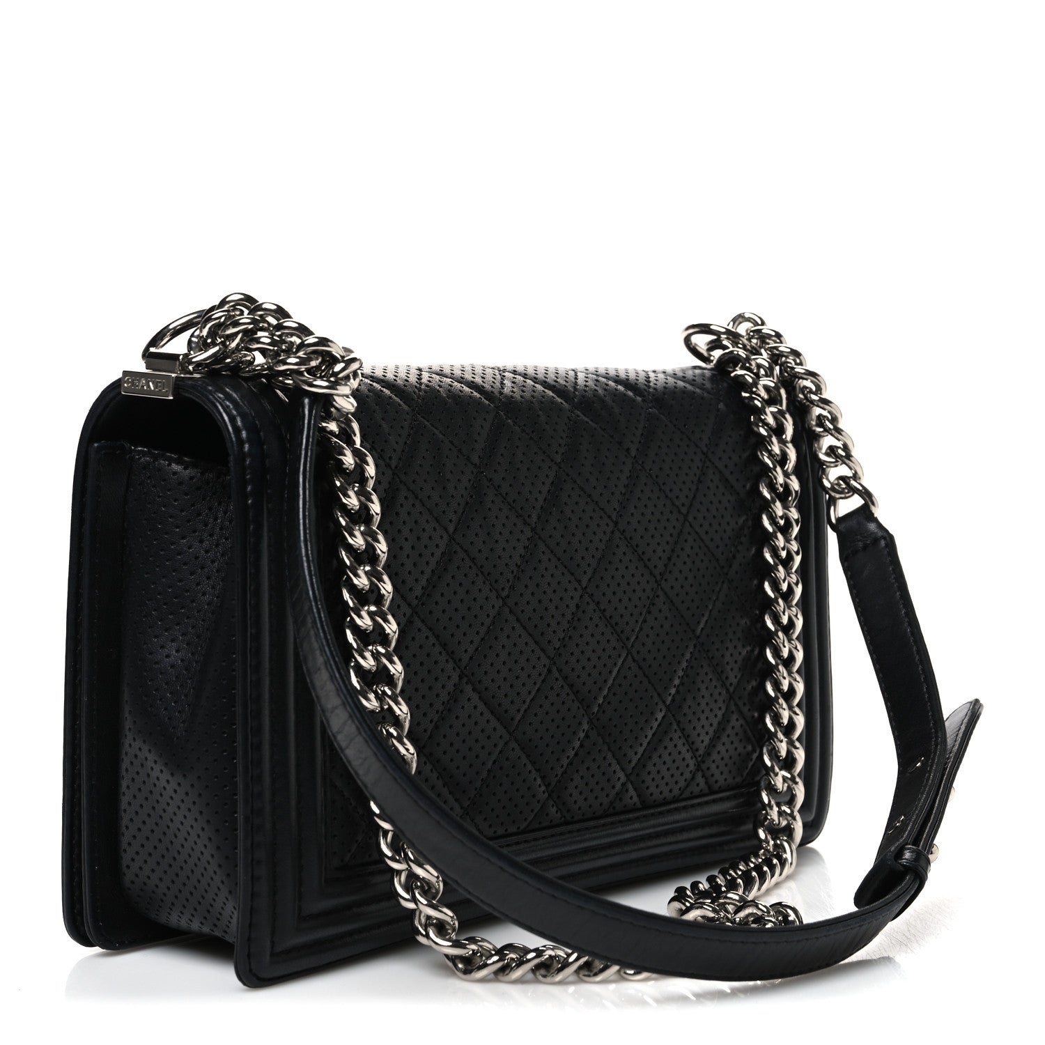 Chanel Lambskin Perforated Quilted New Medium Boy Flap Black 3 of 11