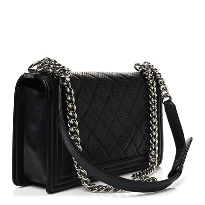 Chanel Lambskin Perforated Quilted New Medium Boy Flap Black 3 of 11