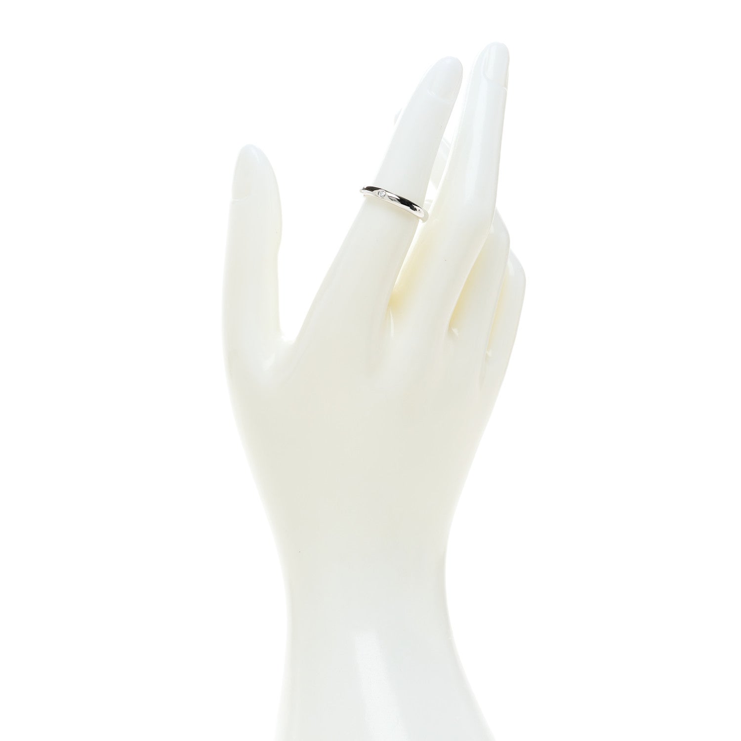 Tiffany Platinum Diamond Elsa Peretti Band Ring 50 5.5 3 of 5