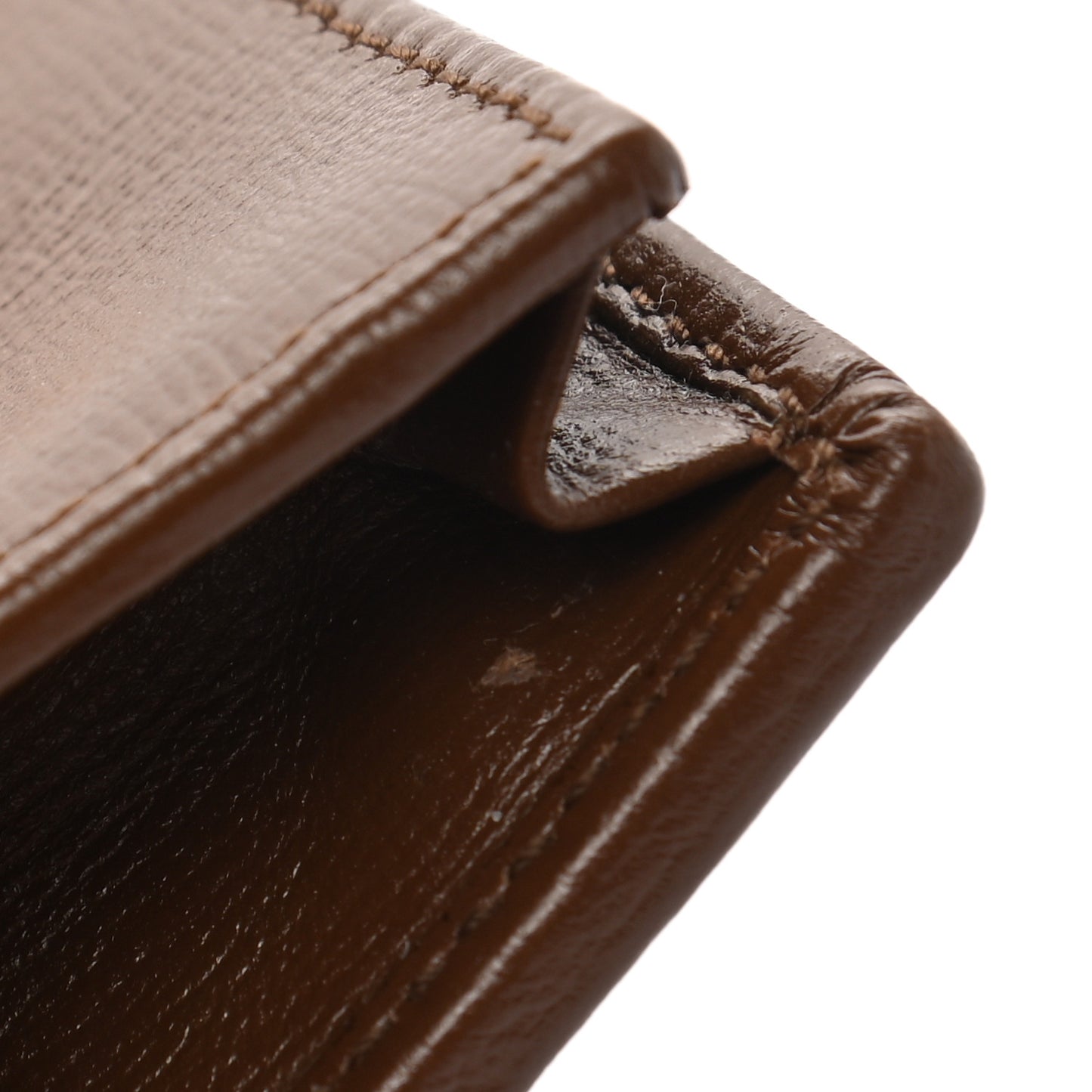 GG Supreme Monogram Horsebit 1955 Card Case Wallet Beige Ebony Brown Sugar