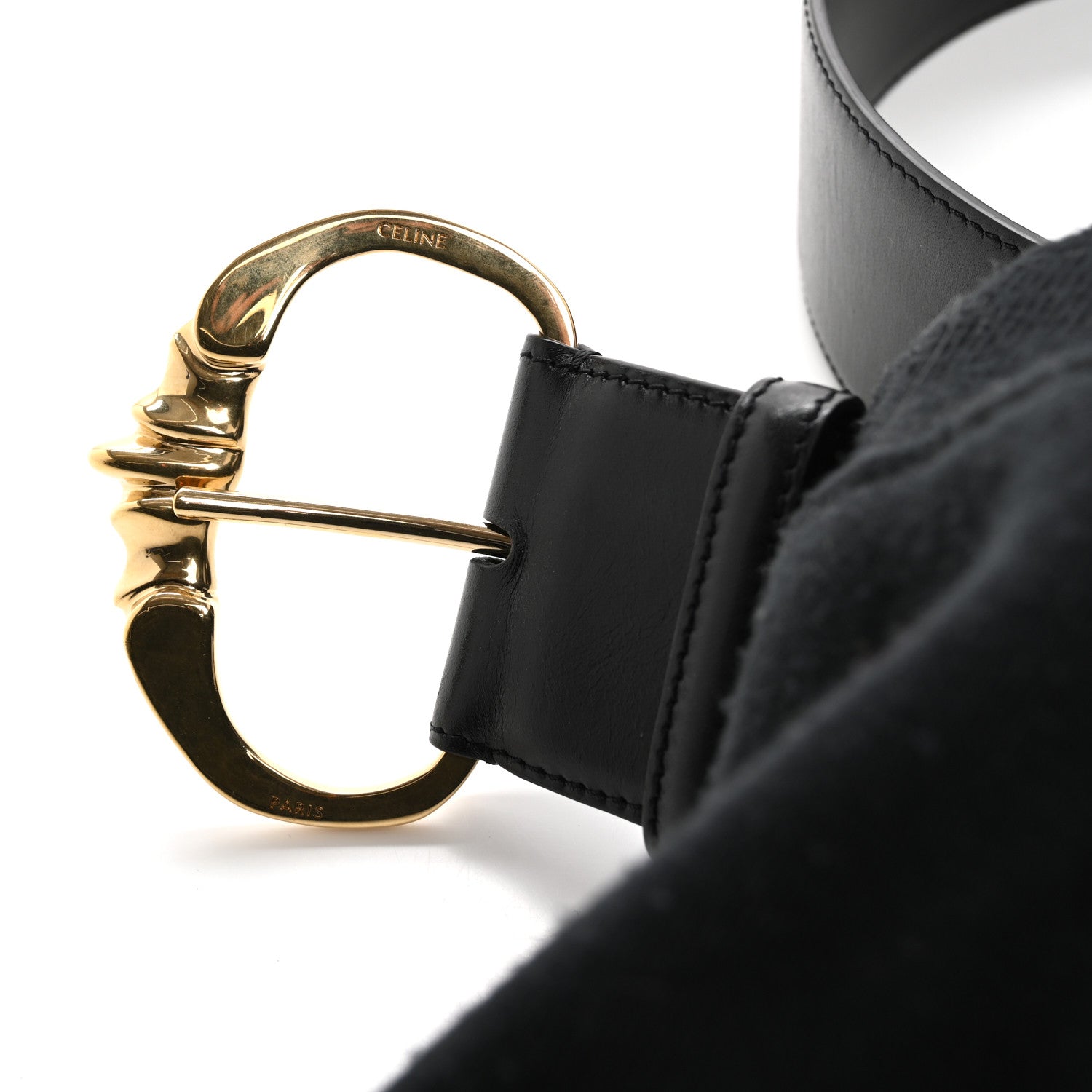 Celine Smooth Calfskin Camrat Belt 75 30 Black 7 of 7
