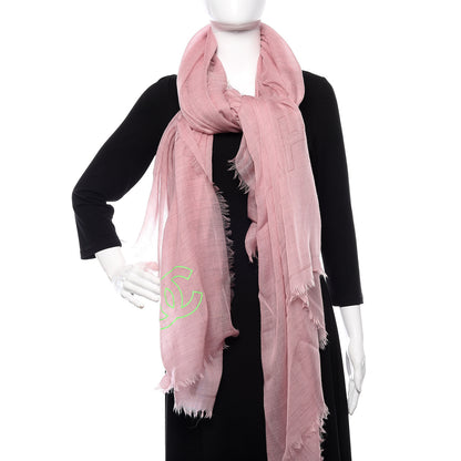 Chanel Cashmere CC Logo Scarf Pink 2 of 5
