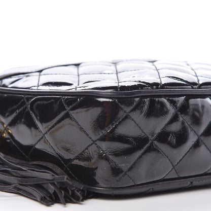 Chanel Patent Quilted Tassel Camera Case Black 9 of 10
