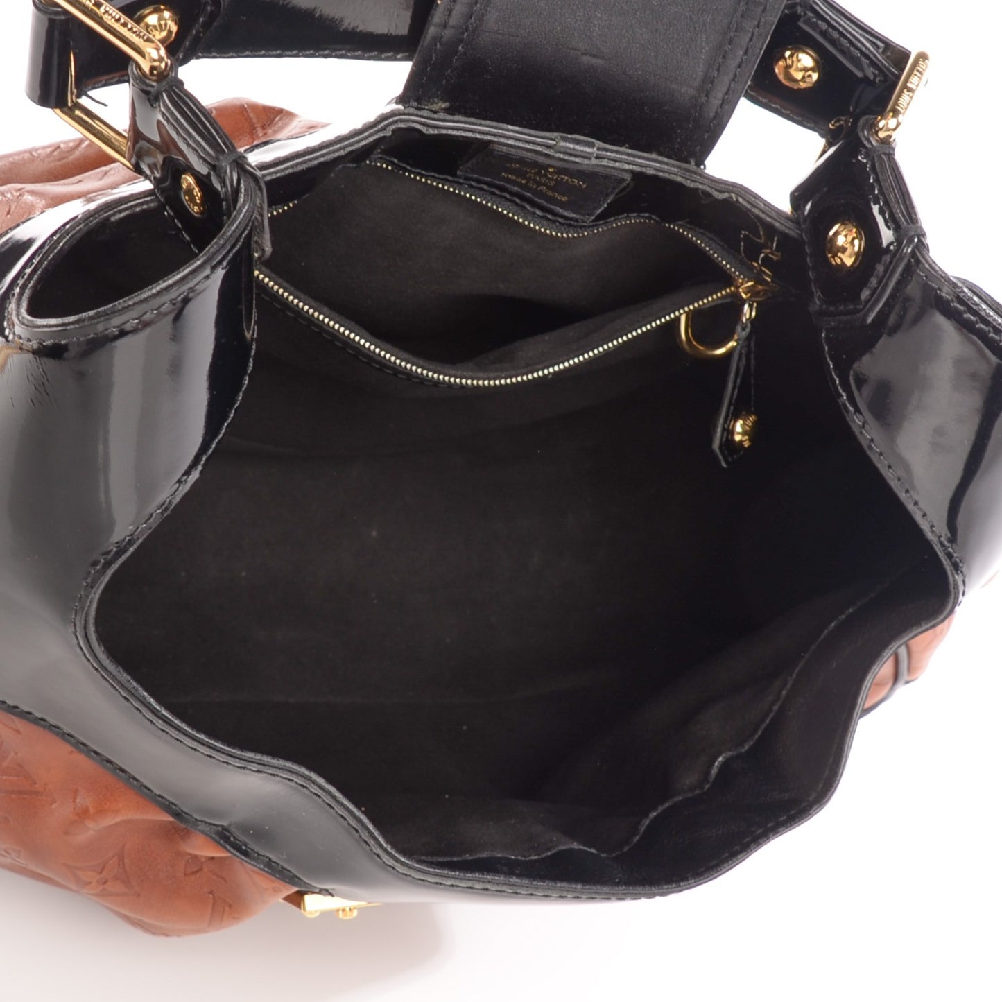 Monogram Embossed Cuir Polly Hobo Fauve