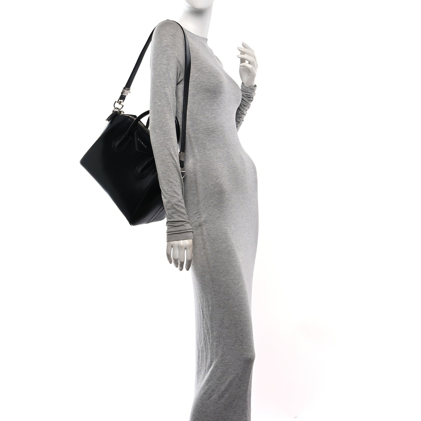 Shiny Lord Calfskin Medium Antigona Black