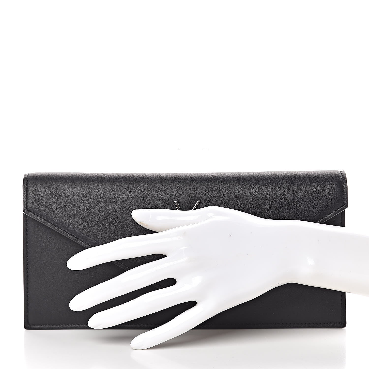 Saint Laurent Calfskin Monogram Clutch Black 2 of 10