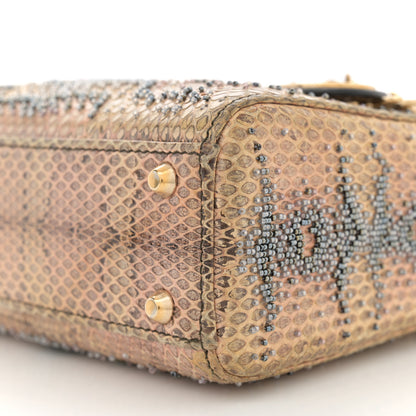 Christian Dior Snakeskin Beaded Mini Lady Dior Beige Multicolor 10 of 10