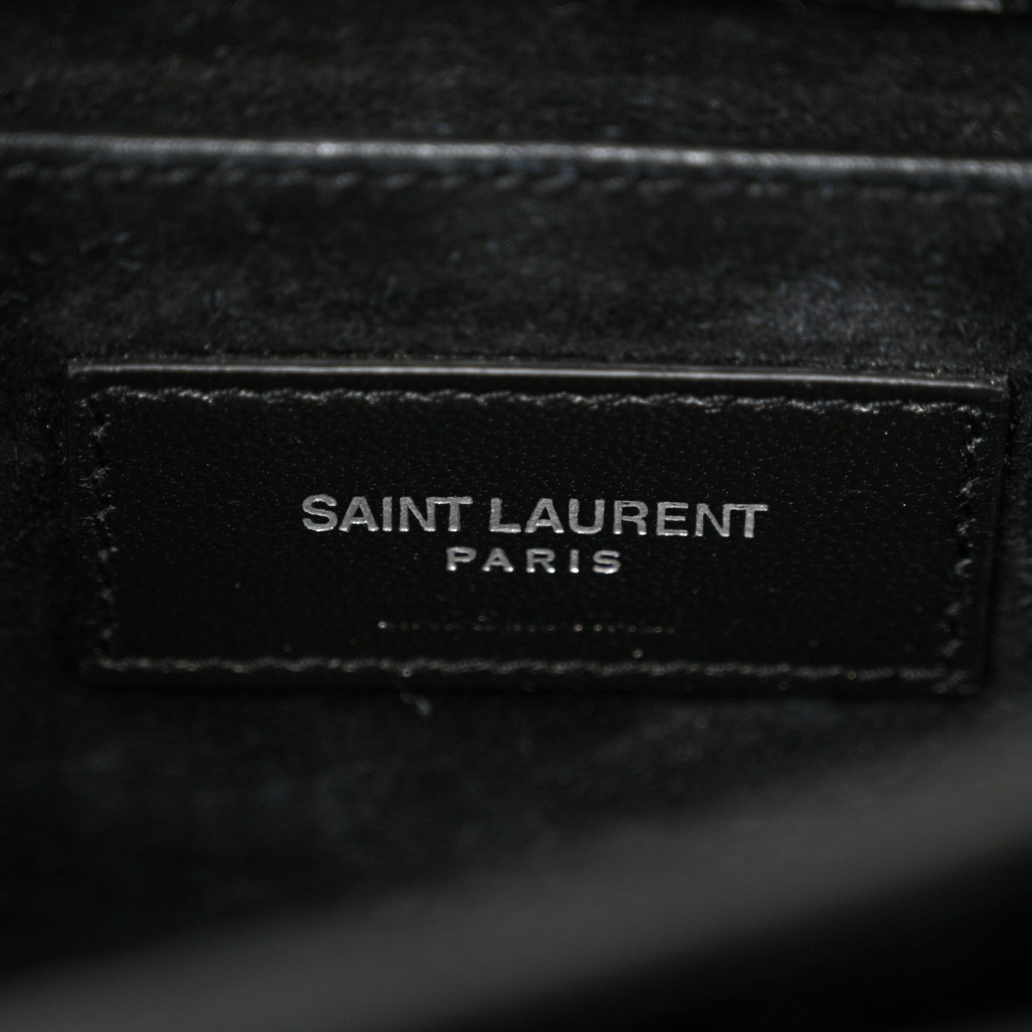 Saint Laurent Calfskin Crocodile Embossed Medium Monogram Sunset Black 6 of 12