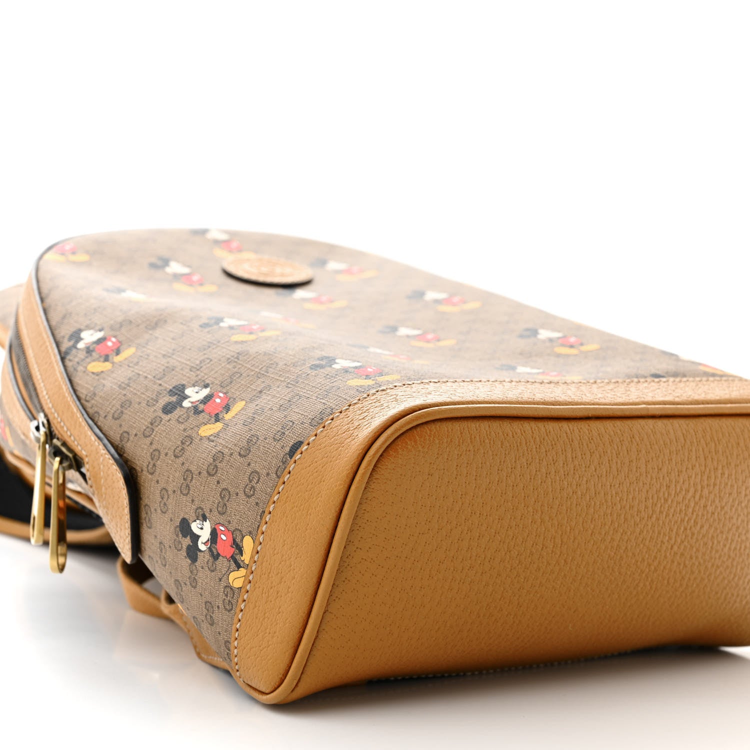 Gucci X DISNEY Mini Vintage GG Supreme Monogram Mickey Mouse Small Dome Backpack Beige Vintage Sun Oil 9 of 10