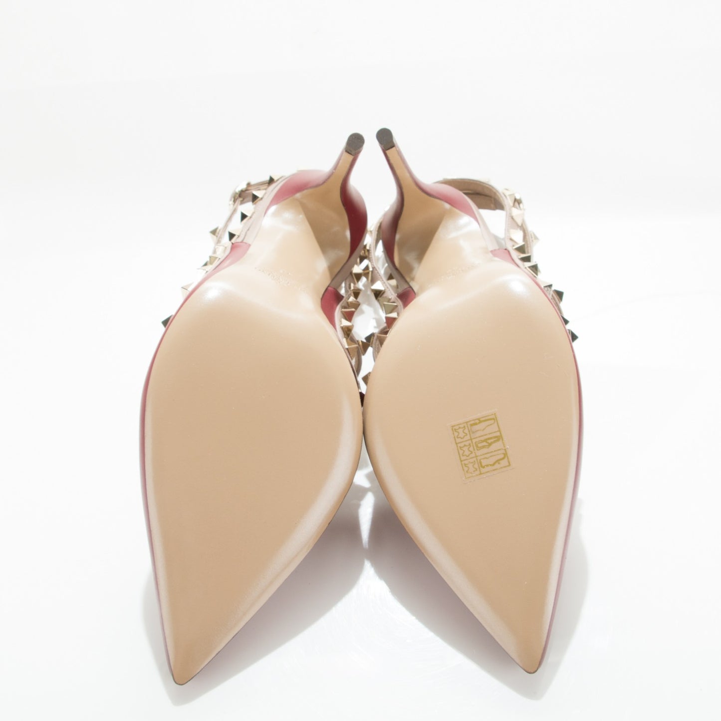 Nappa Rockstud Ankle Strap 100mm Pumps 42 Rubino Poudre
