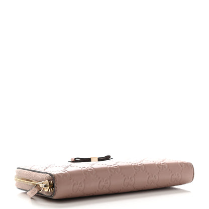 Gucci Guccissima Bow Zip Around Wallet Pink 4 of 14