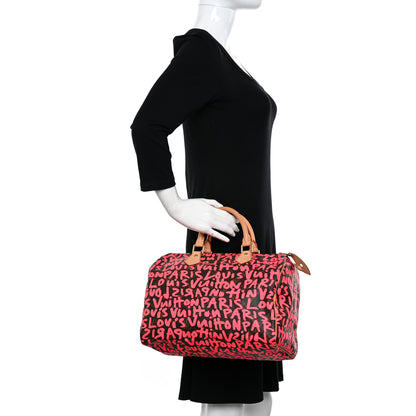 Louis Vuitton Monogram Graffiti Speedy 30 Fuchsia 2 of 11