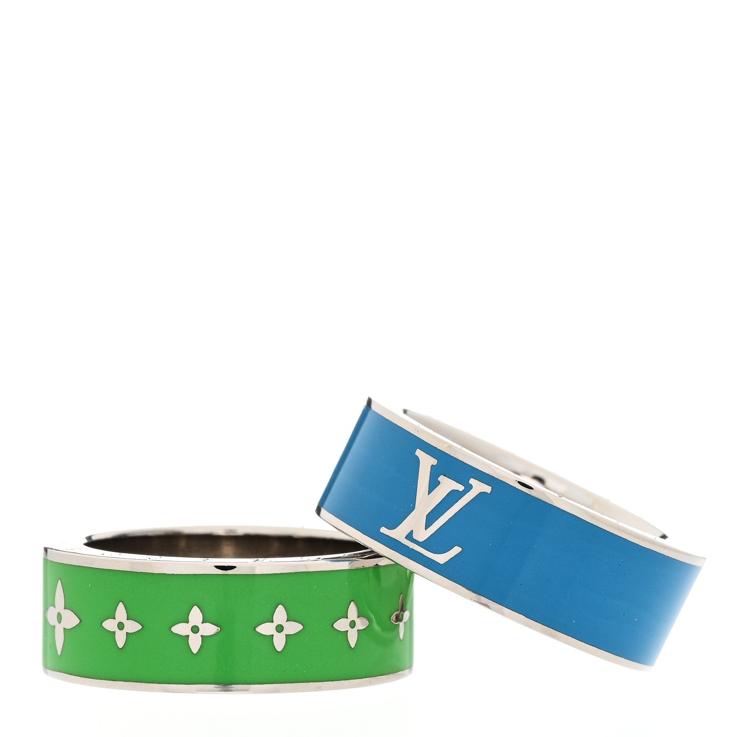 Louis Vuitton Metal Ceramic Ring Set M 62 10 Blue Green 4 of 7