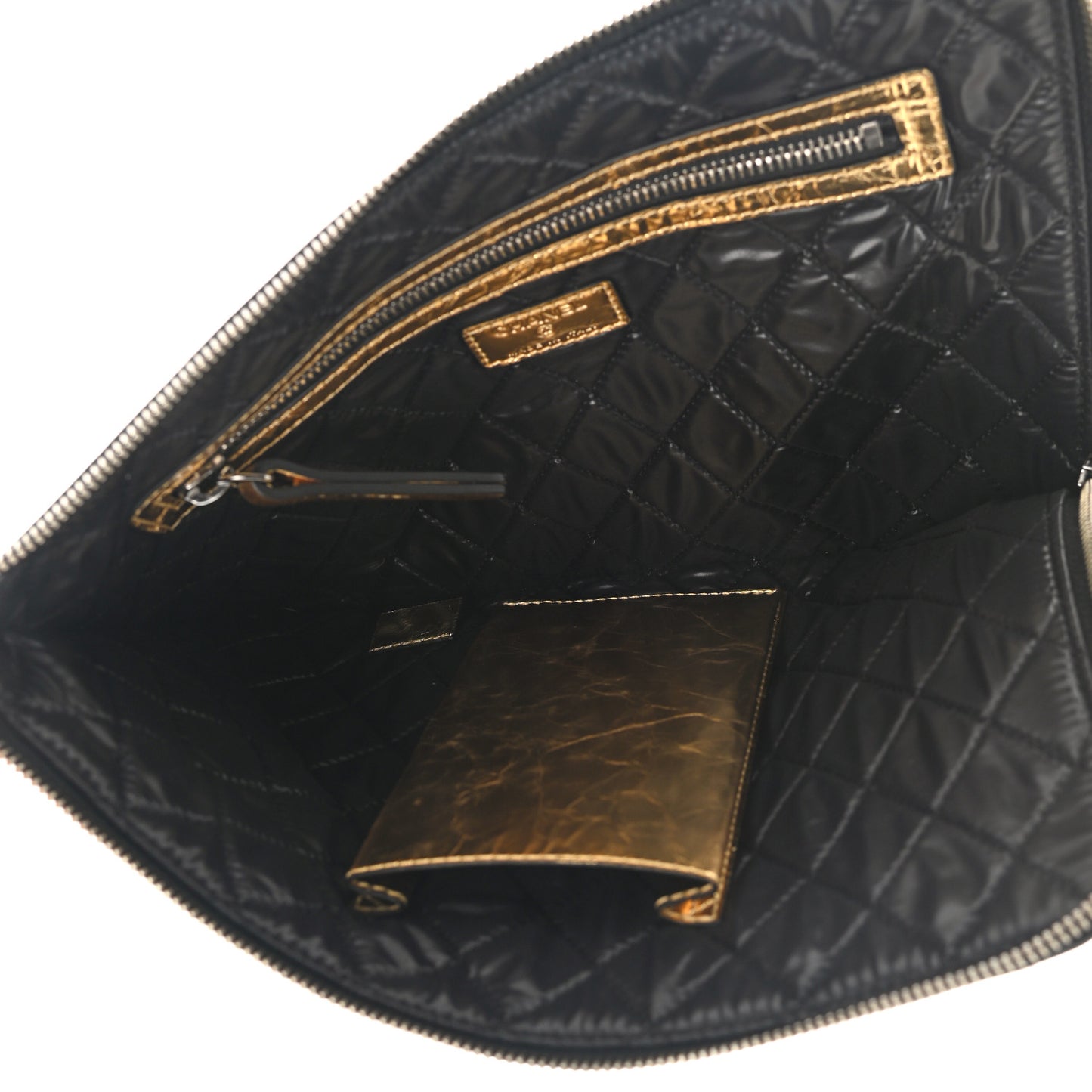 Metallic Lambskin Medium Je Ne Suis Pas En Solde Pouch Clutch Gold