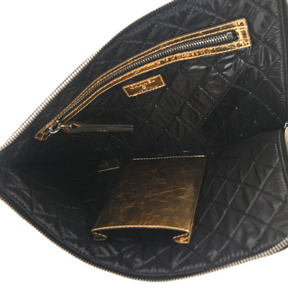 Chanel Metallic Lambskin Medium Je Ne Suis Pas En Solde Pouch Clutch Gold 5 of 8