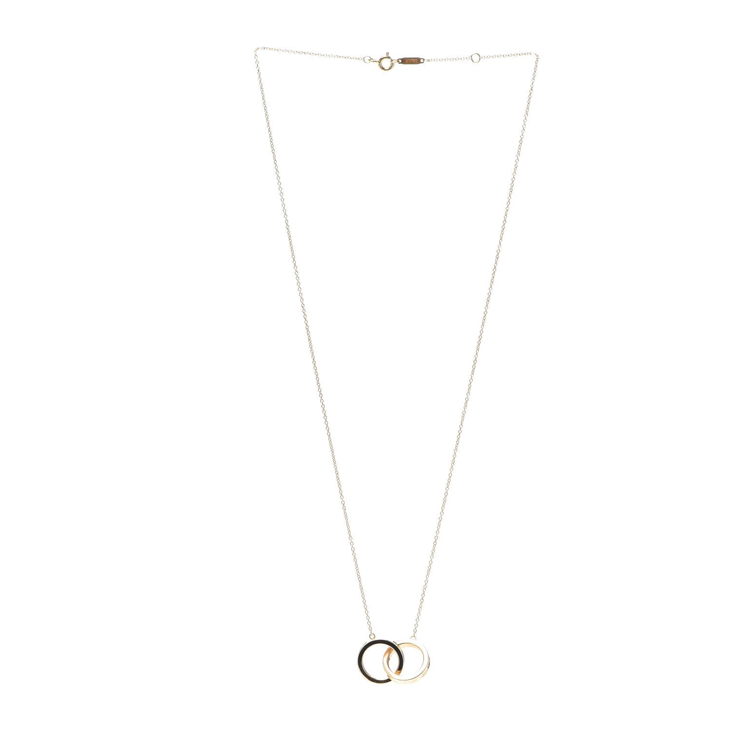 Tiffany 18K Yellow Gold 1837 Interlocking Circles Pendant Necklace 3 of 7