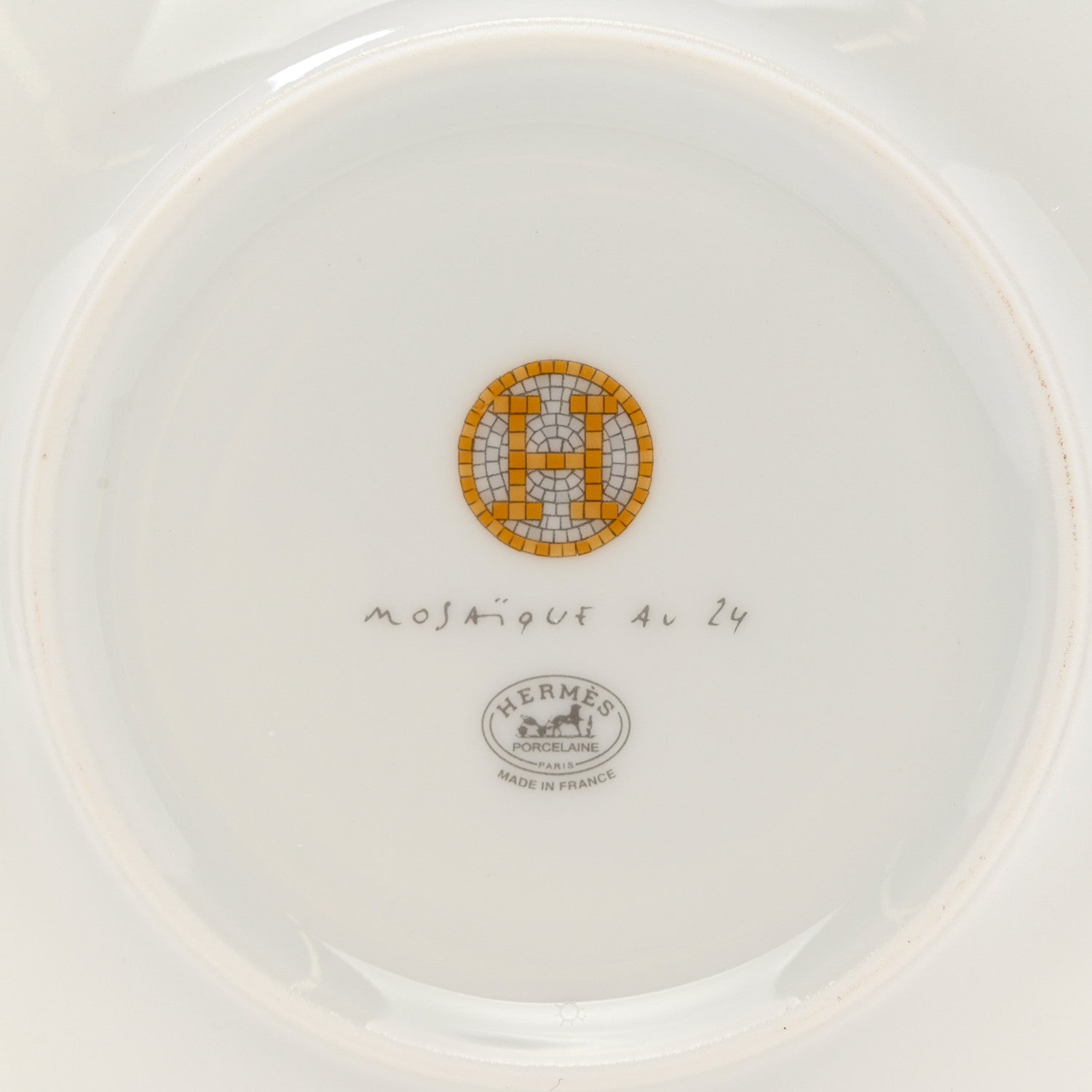 Hermes Porcelain Mosaique Au 24 Bread And Butter Plate Set of 2 Gold 4 of 5