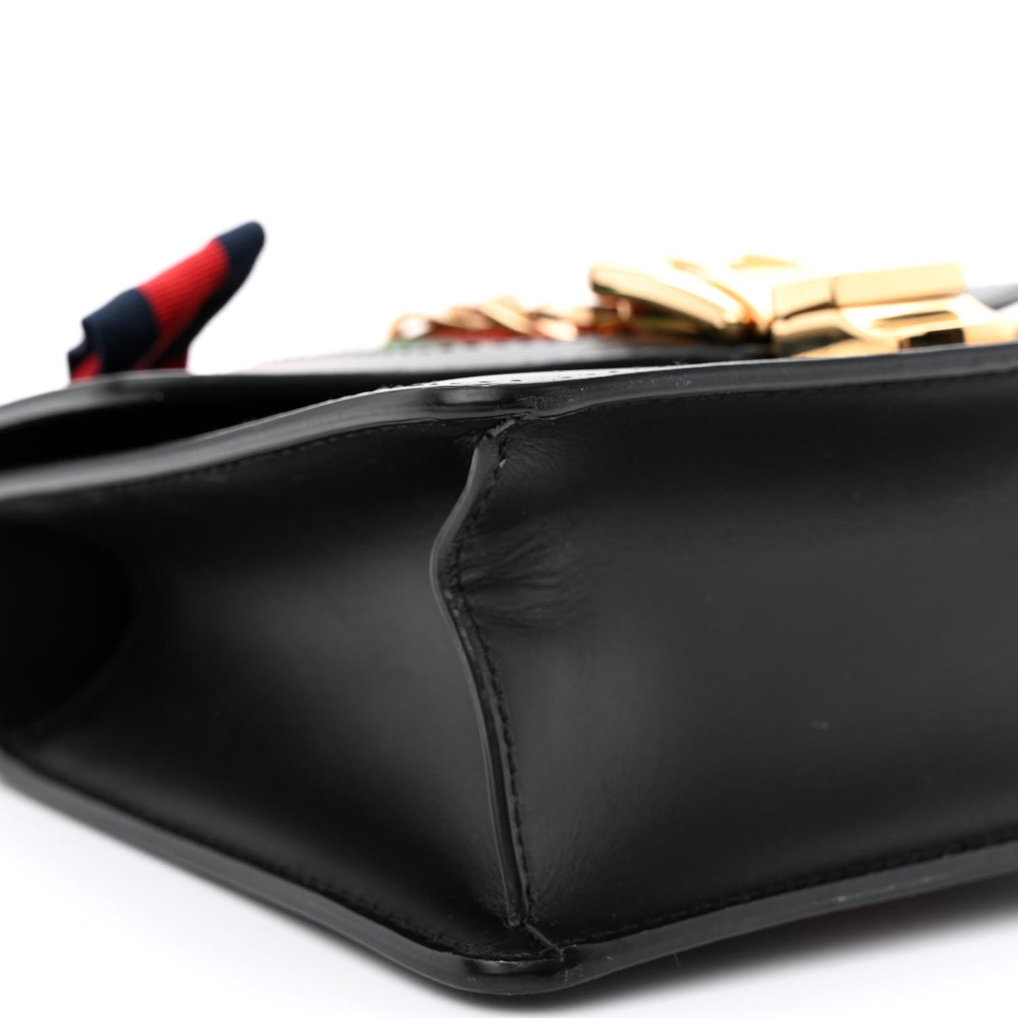 Calfskin Mini Sylvie Chain Shoulder Bag Black