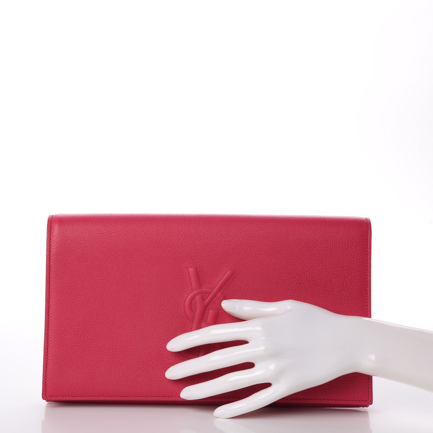 Calfskin Large Belle De Jour Clutch Lipstick Fuchsia