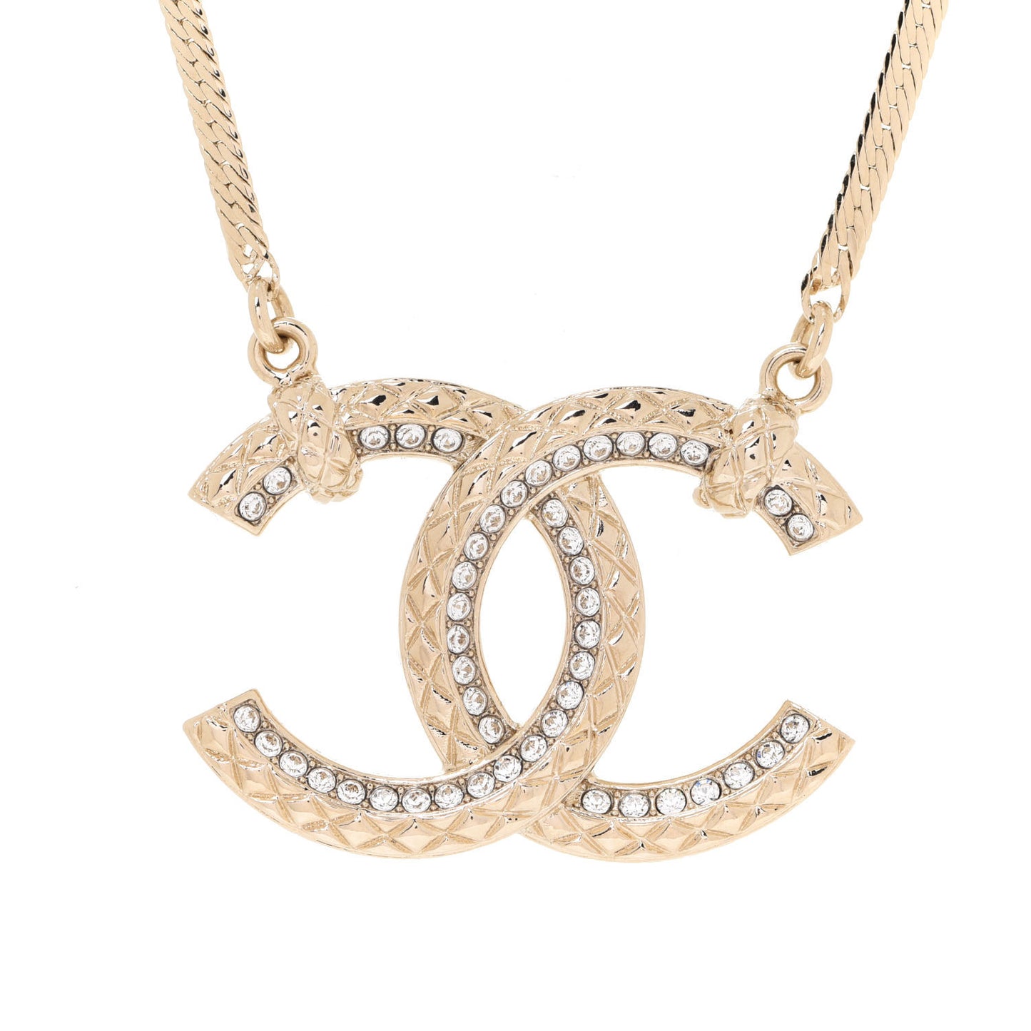 Crystal CC Chain Necklace Gold