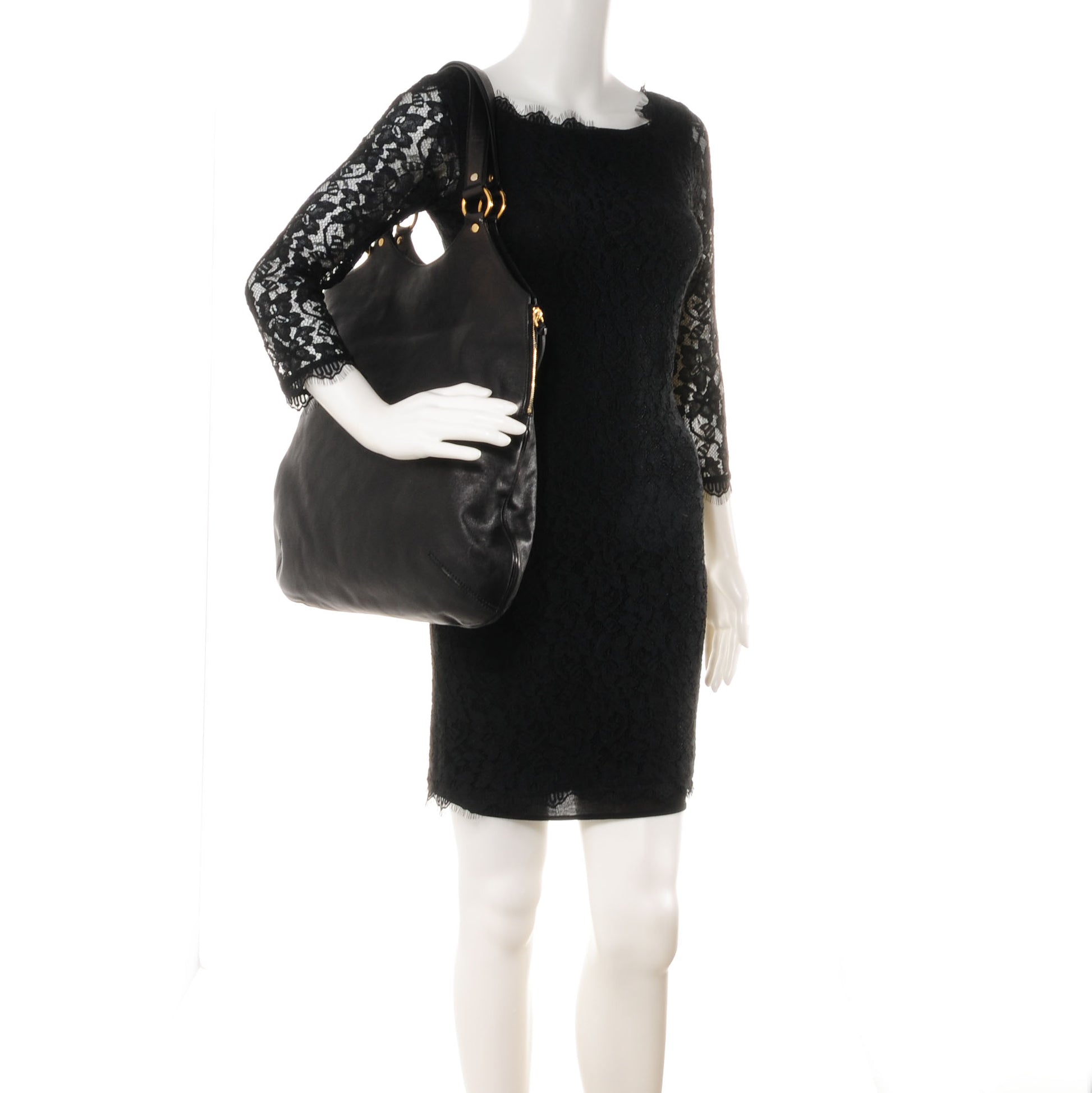Saint Laurent Calfskin Tribute Tote Black 2 of 7