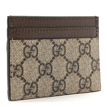 Gucci GG Supreme Monogram Textured Dollar Calfskin Ophidia Card Holder Beige Ebony New Acero 3 of 6