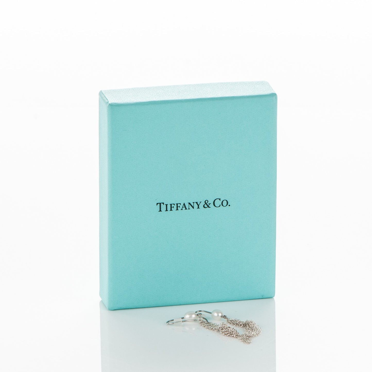 Sterling Silver Pearl Small Elsa Peretti Mesh Earrings