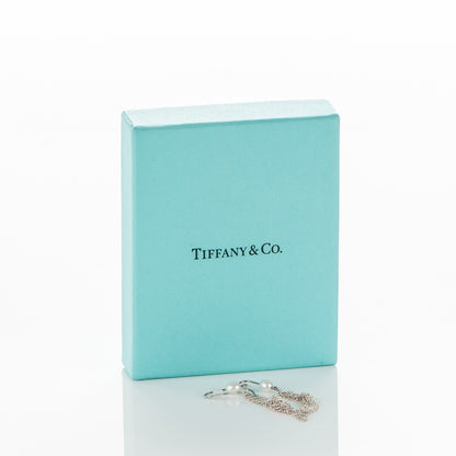 Tiffany Sterling Silver Pearl Small Elsa Peretti Mesh Earrings 5 of 5