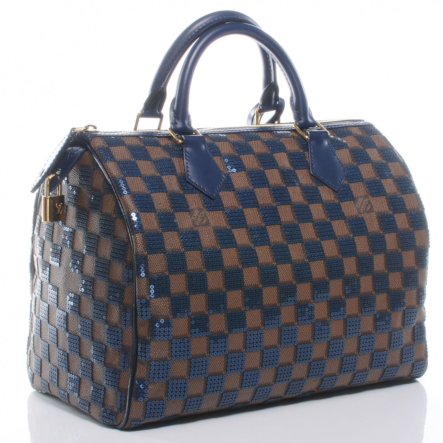 Louis Vuitton Damier Paillettes Speedy 30 Blue 3 of 8