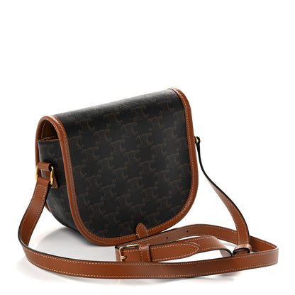 Celine Triomphe Canvas Medium Folco Bag Tan 3 of 10