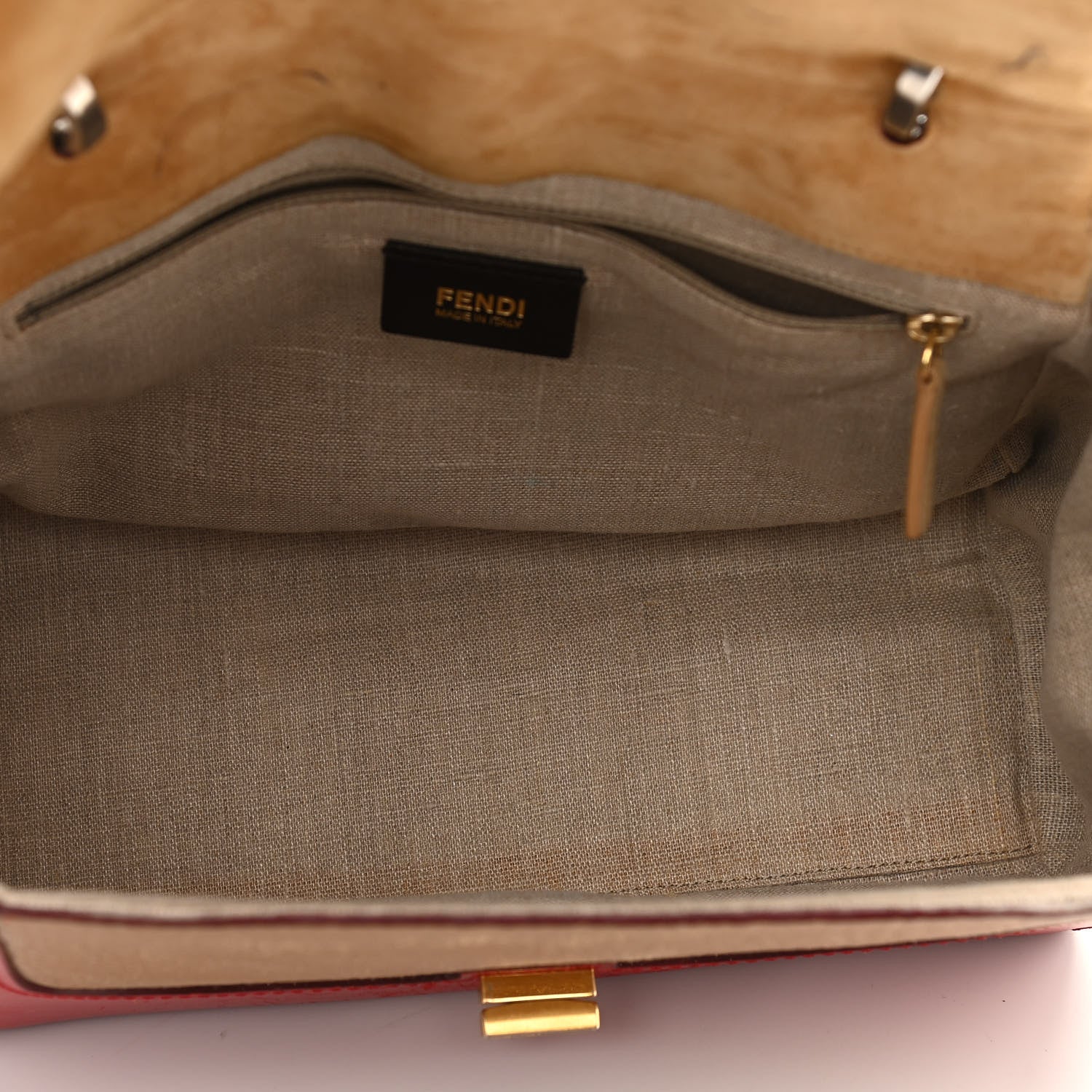 Fendi Cuoio Suede Silvana Bag Cammello Rosso Black Cuoio 4 of 14