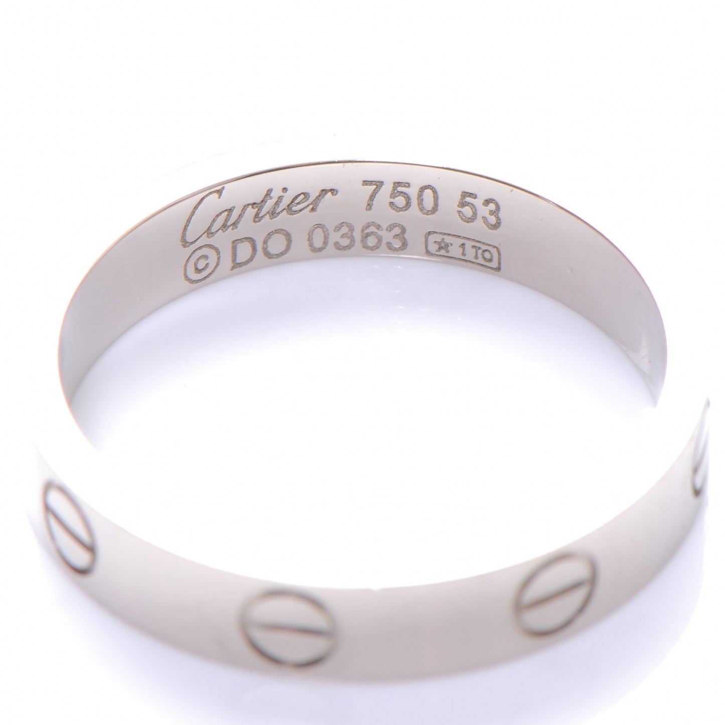 18k White Gold LOVE Ring Size 53 6.5