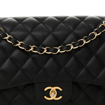 Chanel Caviar Quilted Jumbo Double Flap Black 8 of 21