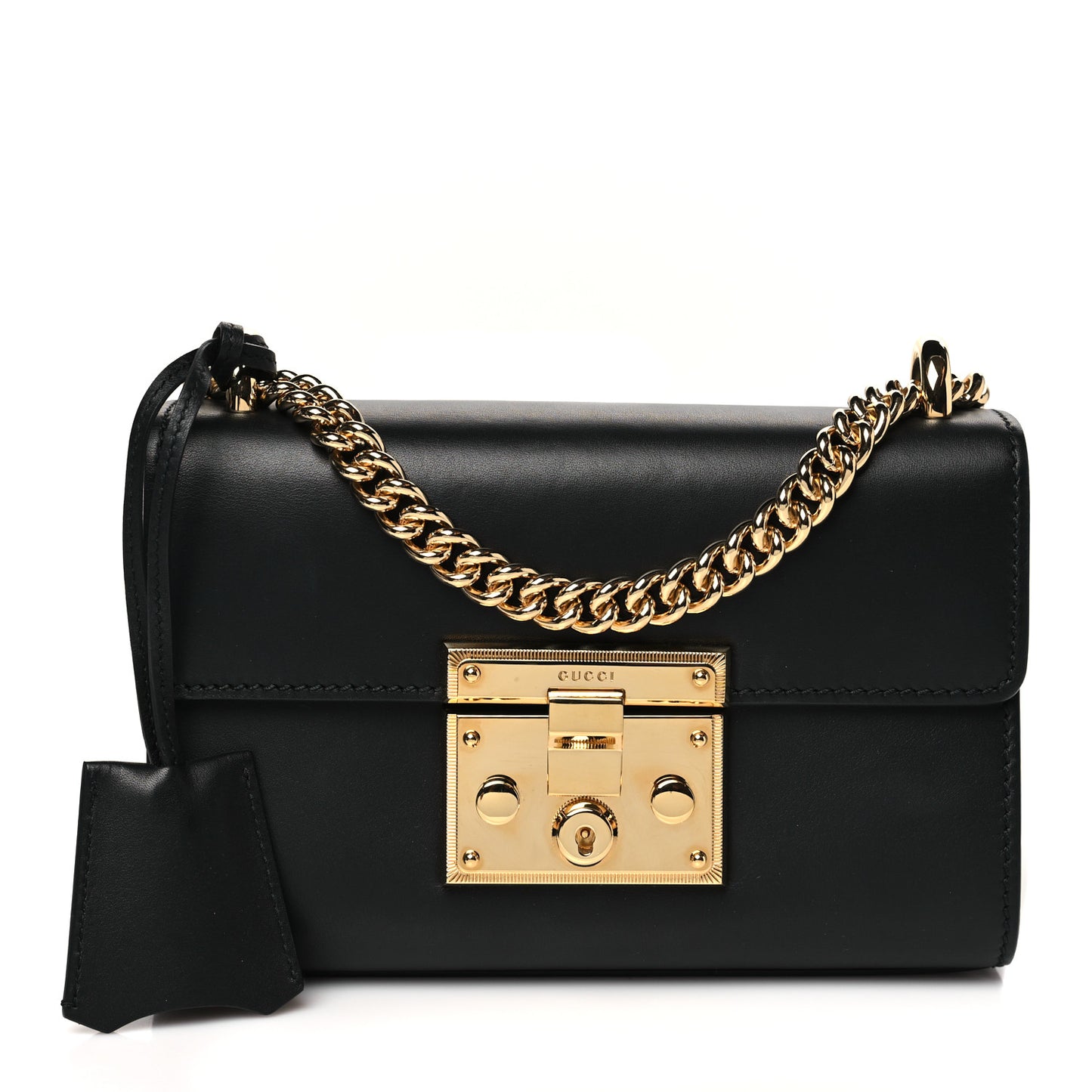 Calfskin Small Padlock Shoulder Bag Black