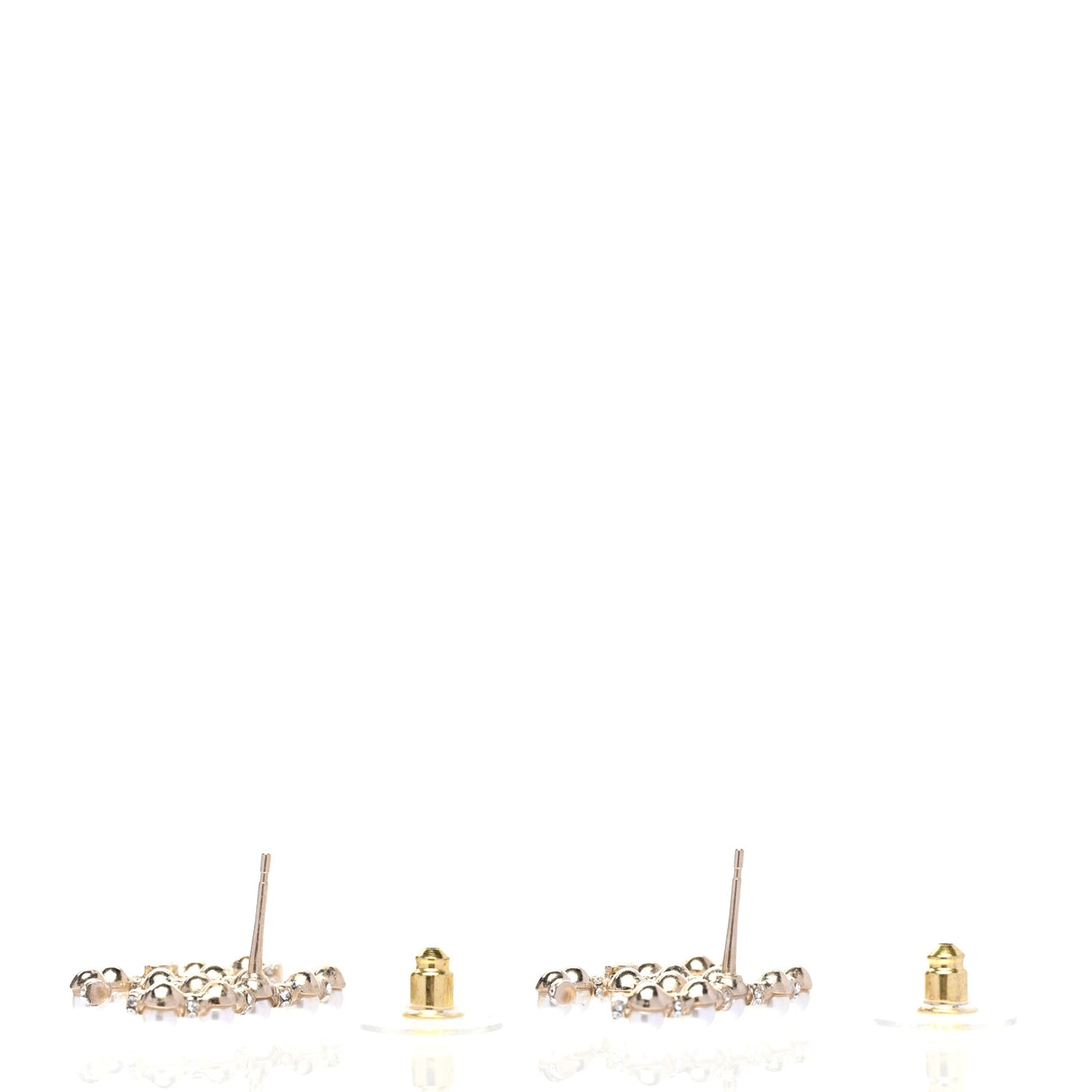 Pearl Crystal Nefertiti CC Earrings Gold