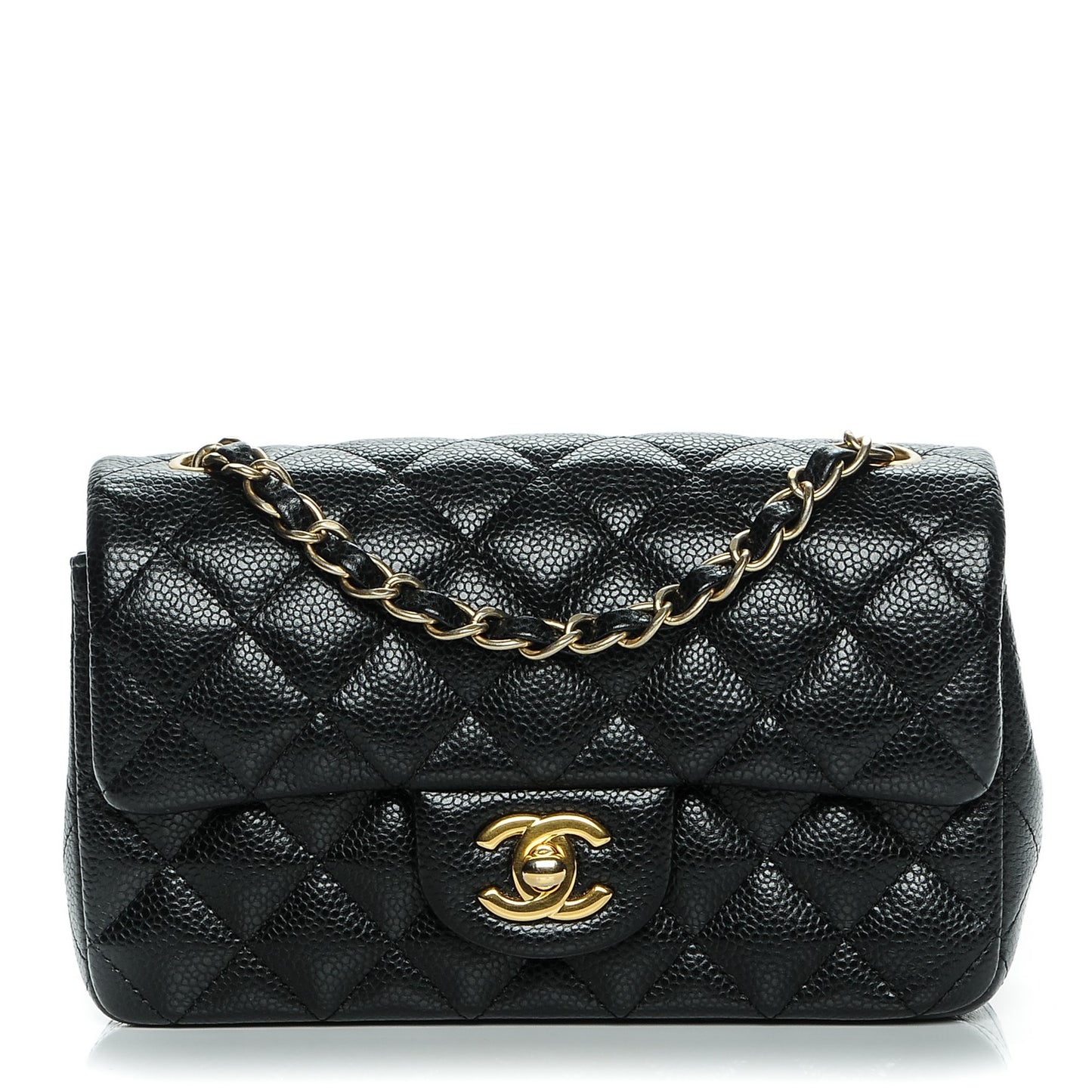 Caviar Quilted Mini Rectangular Flap Black