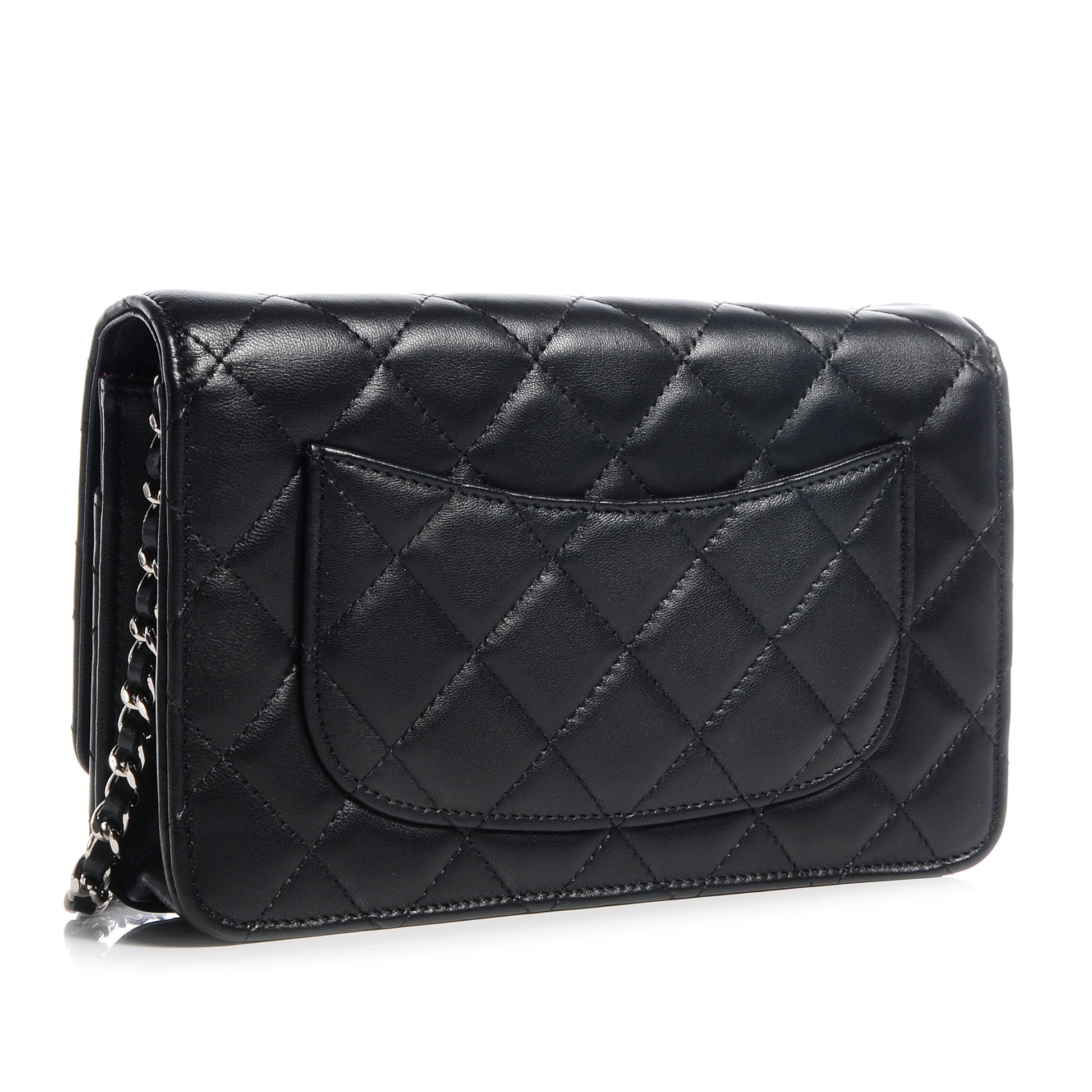 Chanel Lambskin Quilted Wallet on Chain WOC Black 3 of 9