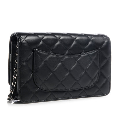 Chanel Lambskin Quilted Wallet on Chain WOC Black 3 of 9