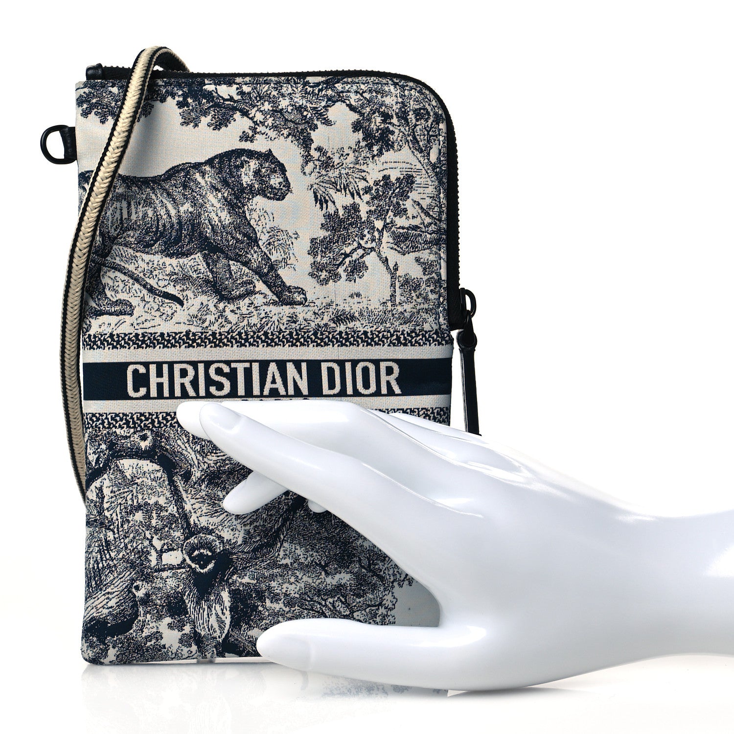 Christian Dior Technical Fabric Embroidered Toile De Jouy DiorTravel Multifunction Pouch Blue 4 of 11