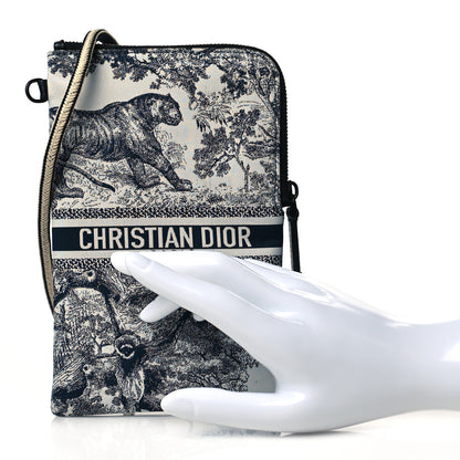 Christian Dior Technical Fabric Embroidered Toile De Jouy DiorTravel Multifunction Pouch Blue 4 of 11