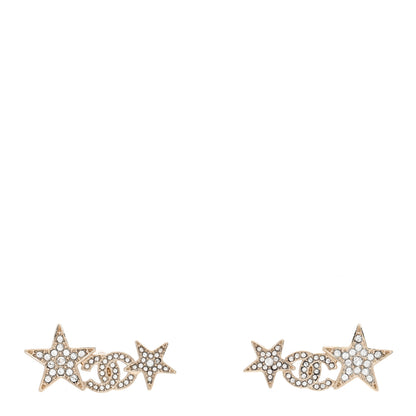 Chanel Crystal Star CC Earrings Gold 1 of 5