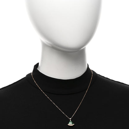 Bulgari 18K Rose Gold Diamond Malachite Divas' Dream Pave Pendant Necklace 2 of 5