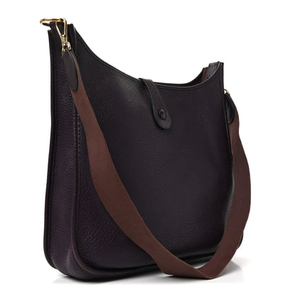 Hermes Taurillon Clemence Evelyne GM Raisin 3 of 9