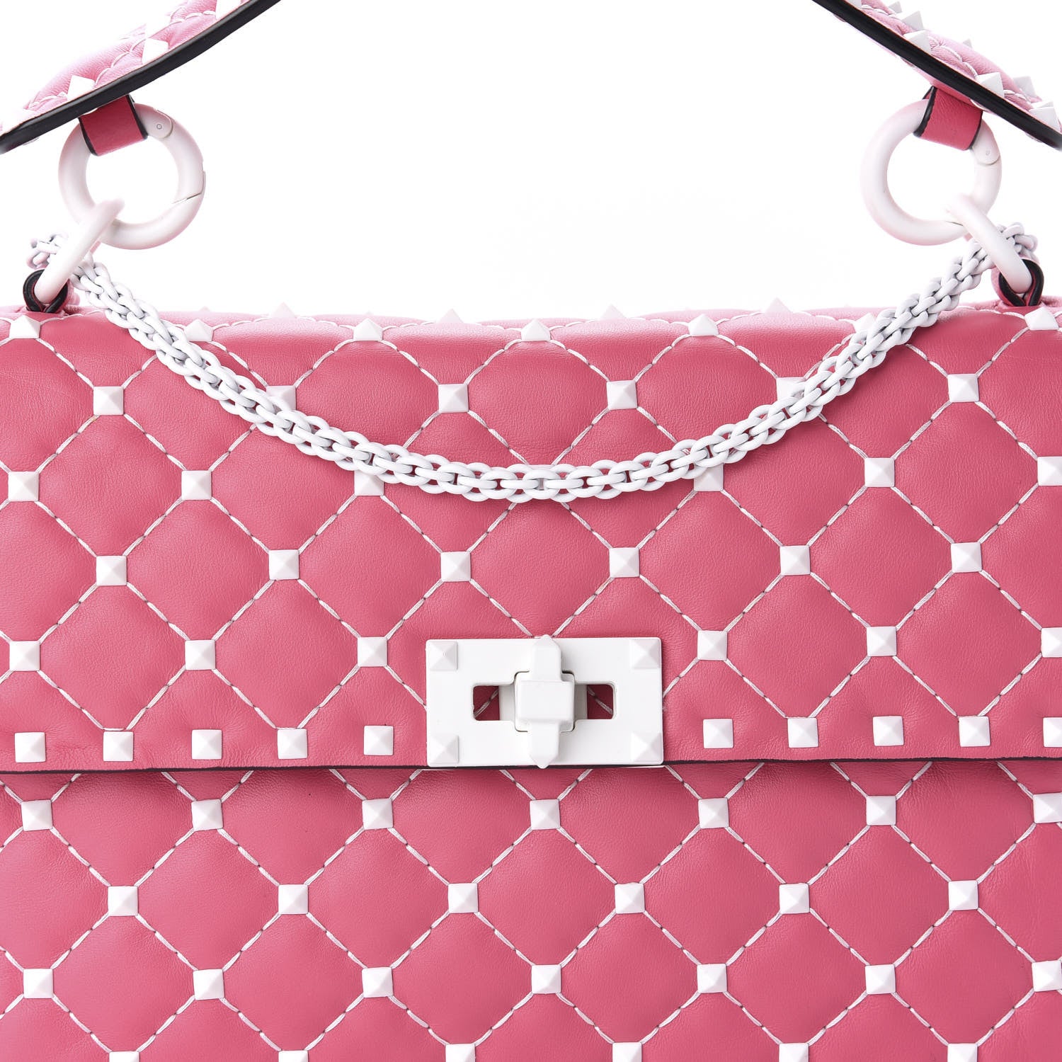 Valentino Garavani Lambskin Medium Free Rockstud Spike Shoulder Bag Shadow Pink 9 of 10