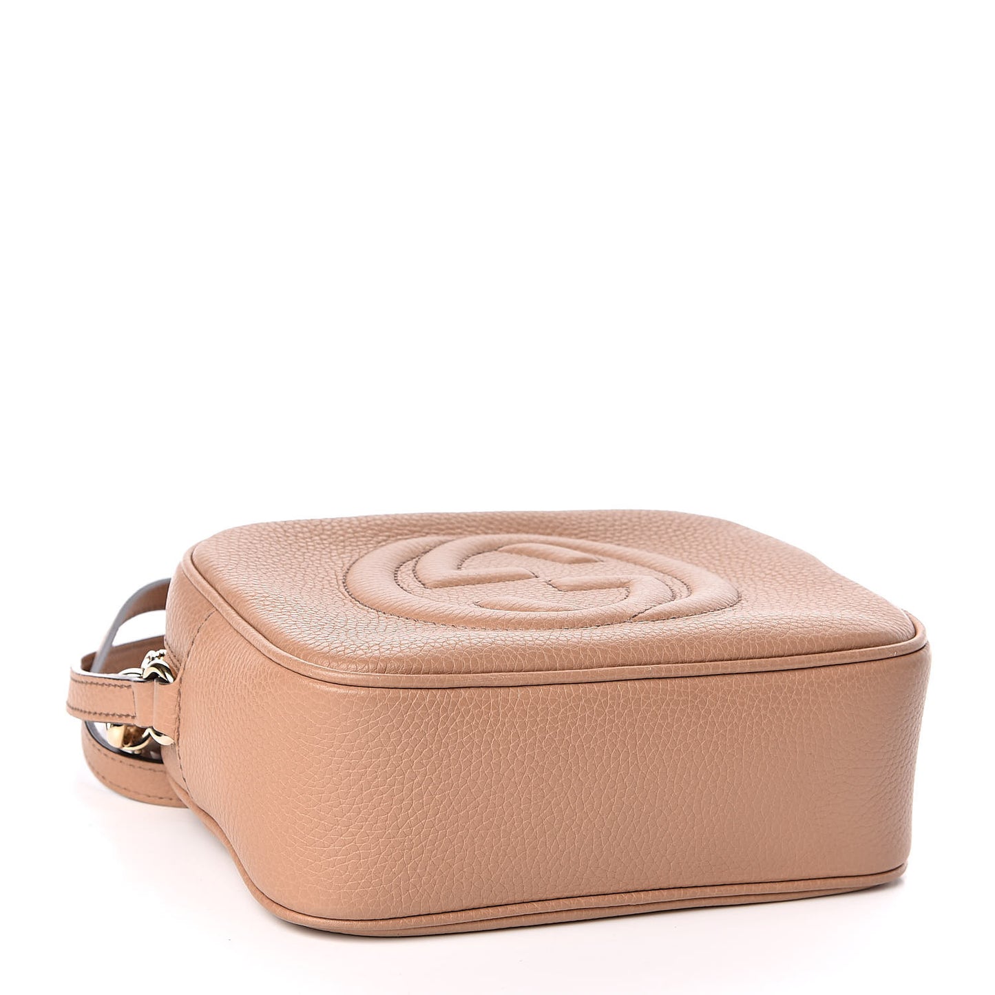 Pebbled Calfskin Small Soho Disco Bag Rose Beige
